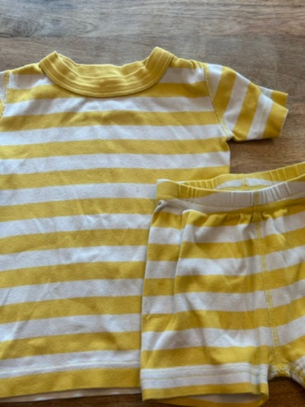Yellow and White Striped Hanna Anderson Pajamas